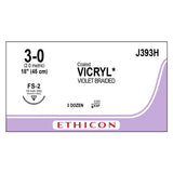 Vicryl FS-2 3-0 Violet 18in Suture 36/Bx Johnson & Johnson  (J393H) - Gift Card - $5