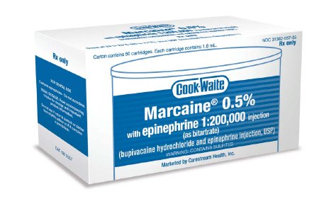 Marcaine Bupivacaine 0.5% Epinephrine 1:200,000 50/Bx  Septodont - 99188 - Gift Card - $5