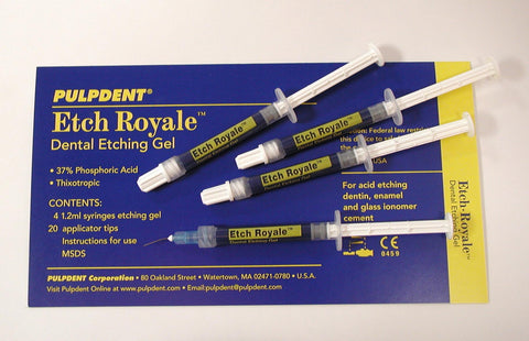 Etch Royale 1.2ml Syringe - Pulpdent (ER)..pack of 4 (similar to Ultradent) - Gift Card - $2