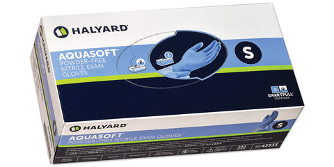 Aquasoft Glove Nitrile  PF Exam 300/Bx  10 boxes per case ( GC $100/cs)  Halyard Health  SURCHARGE FOR SHIPPING MAY APPLY