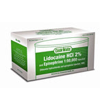 Lidocaine  GREEN  2% Epinephrine 1:50,000 50/Bx  Septodont - 99170 - Gift Card - $2