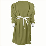 REMOVE - Isolation Gown Scrub Material SAGE - Poly Cotton Raglan Knit Cuff, Velcro, Split Back